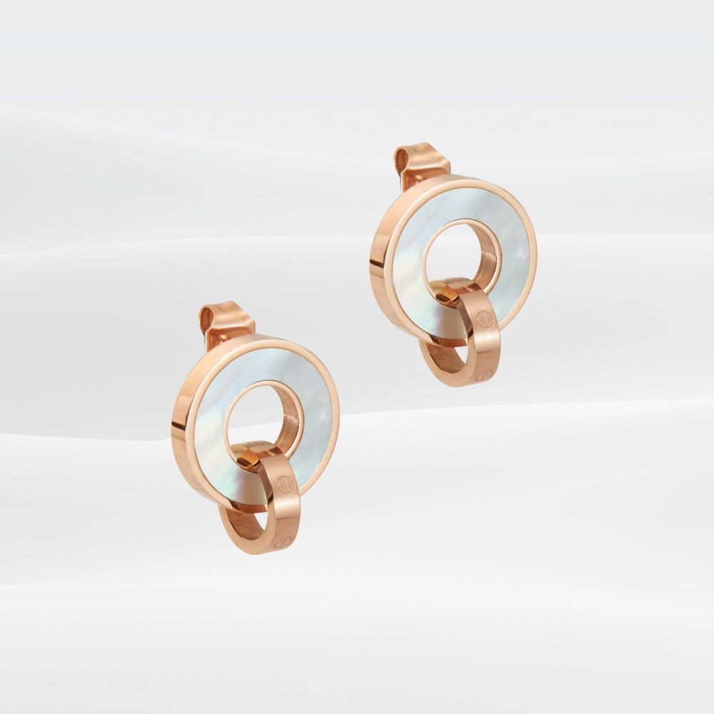 Piece Stud Earrings White