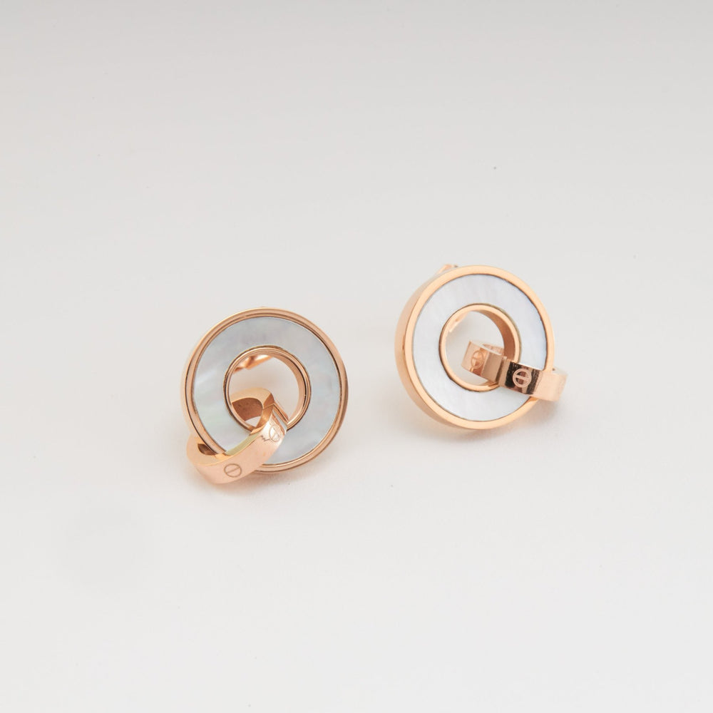 Piece Stud Earrings White