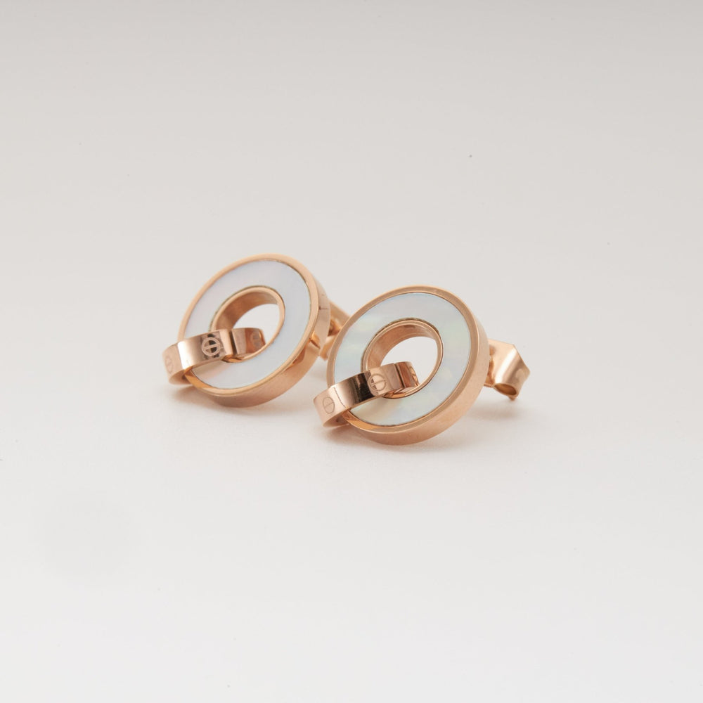 Piece Stud Earrings White