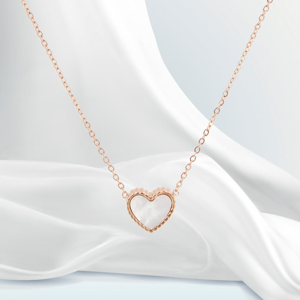Double Sided Heart Necklace White Black