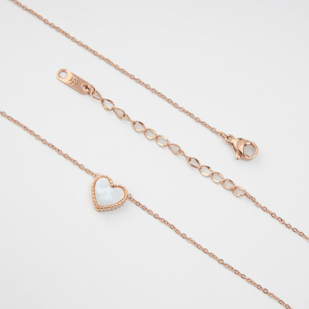Double Sided Heart Necklace White Black