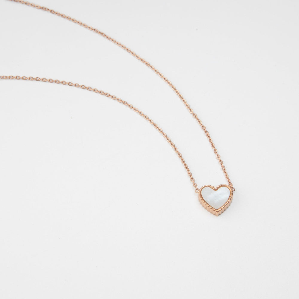Double Sided Heart Necklace White Black
