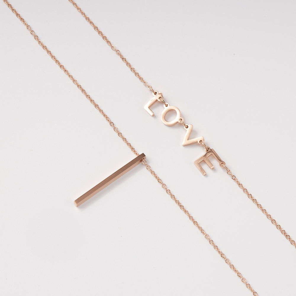I LOVE Necklace Rose Gold