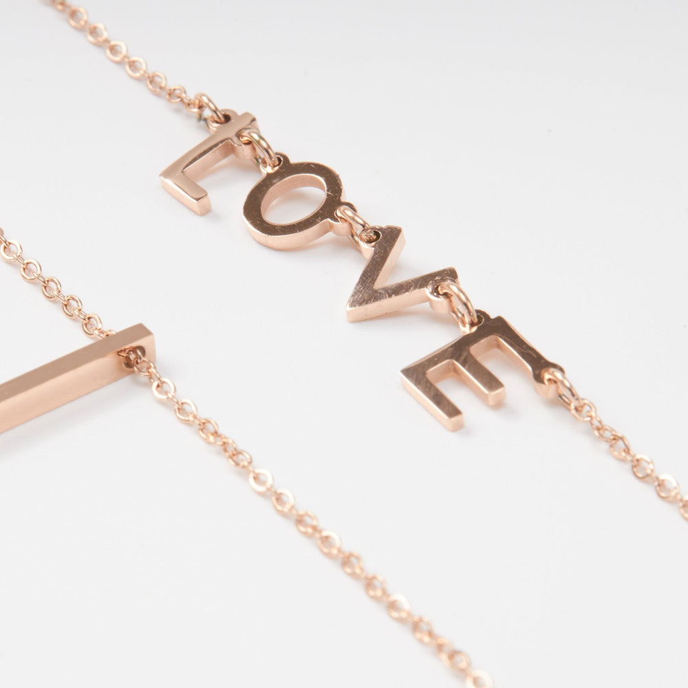 I LOVE Necklace Rose Gold