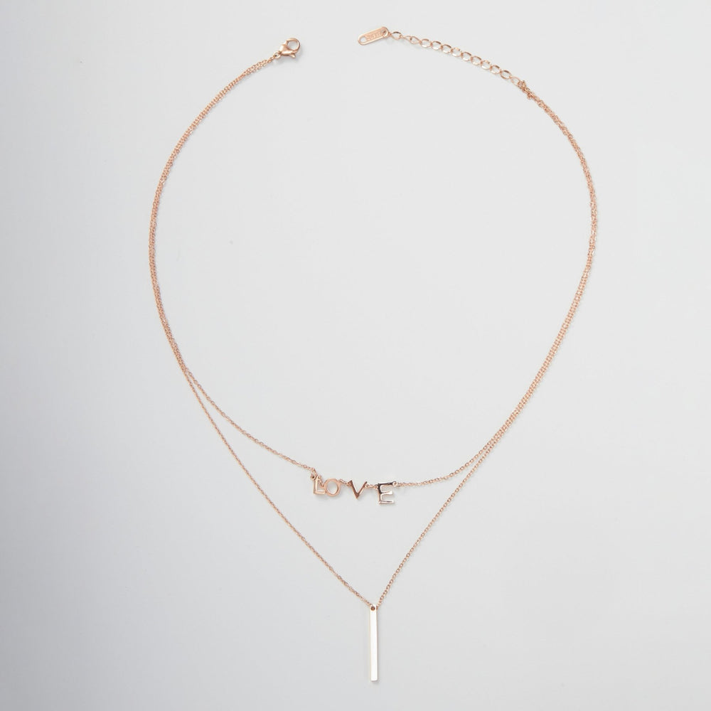 I LOVE Necklace Rose Gold