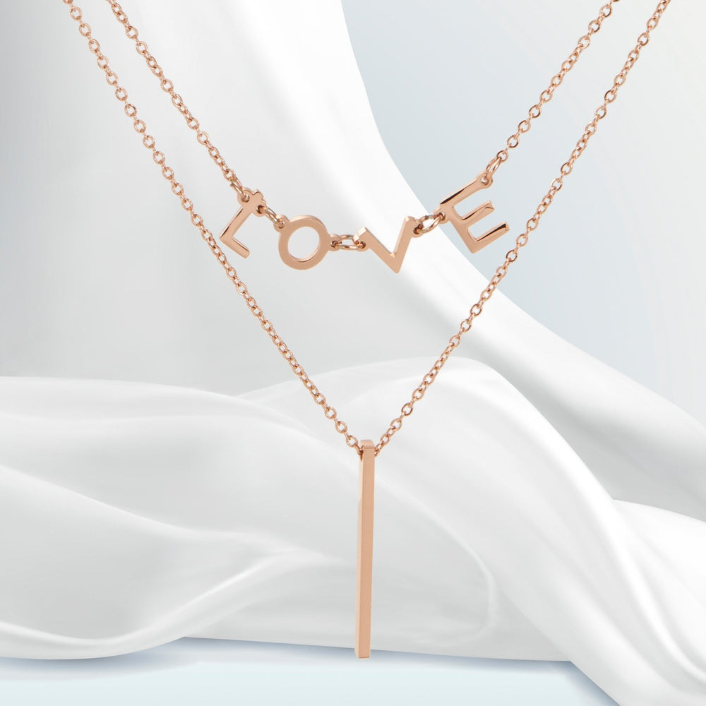 I LOVE Necklace Rose Gold