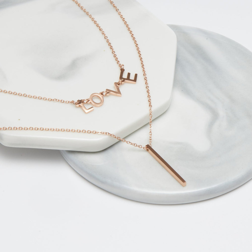 I LOVE Necklace Rose Gold