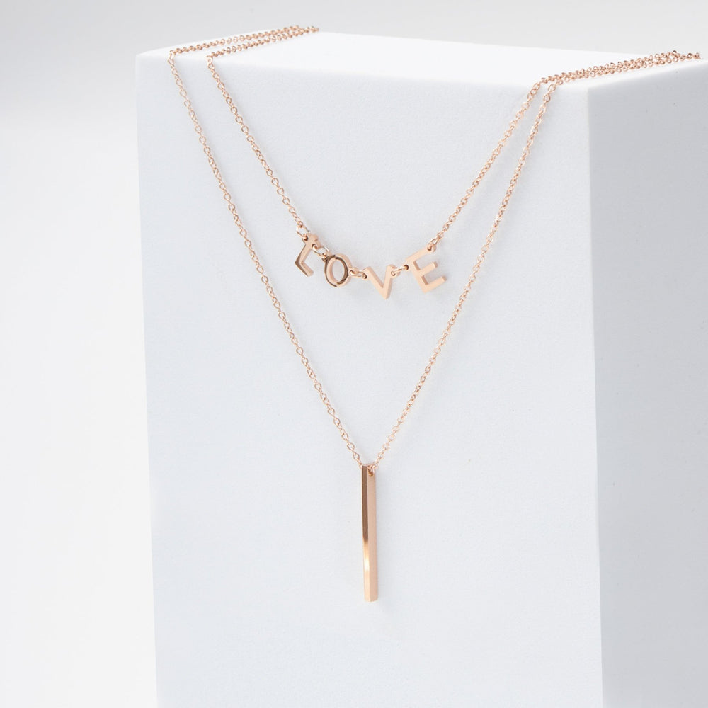 I LOVE Necklace Rose Gold