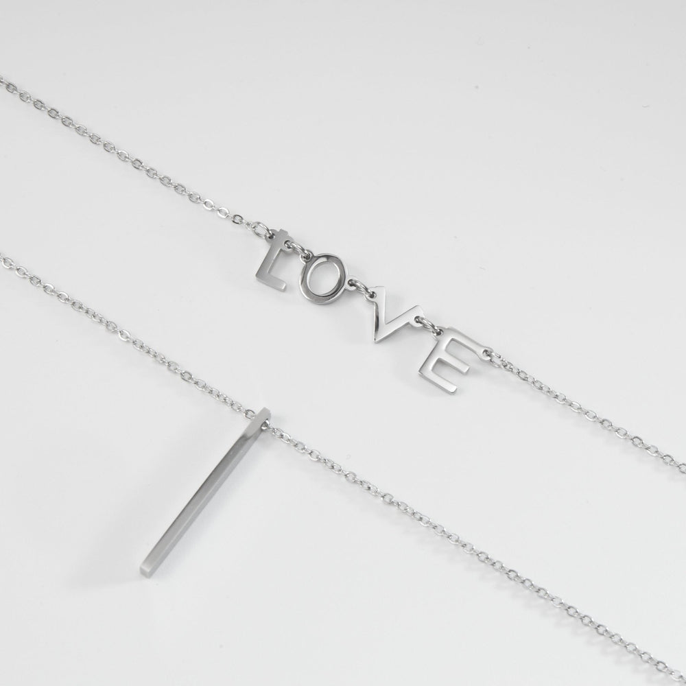 I LOVE Necklace Silver