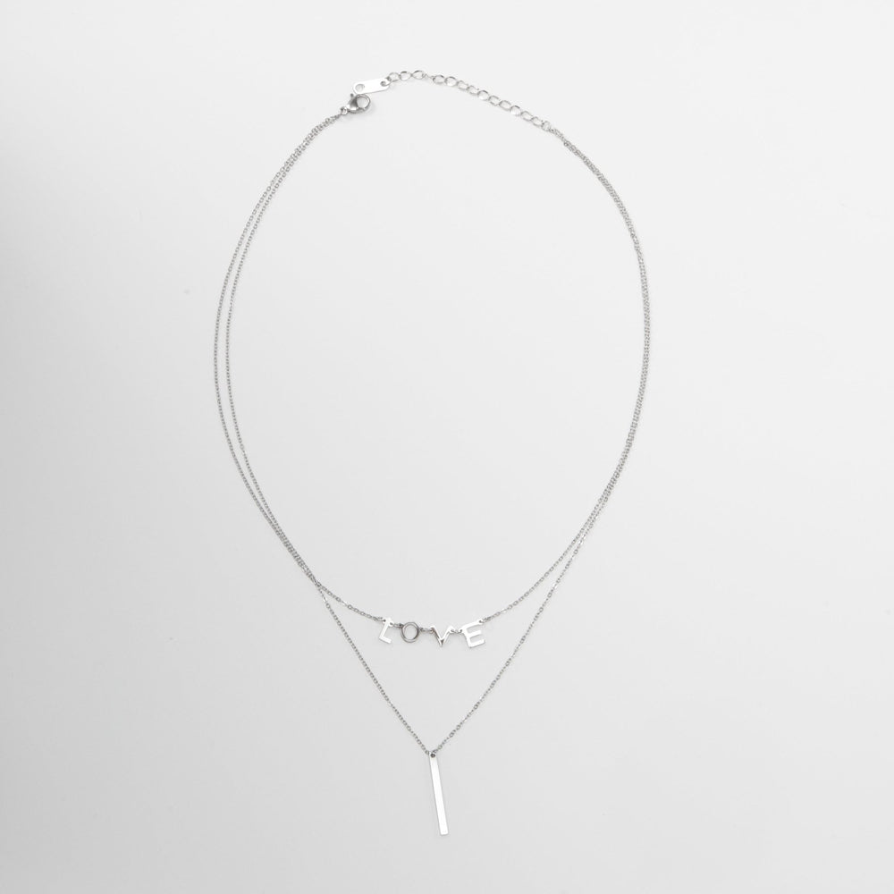 I LOVE Necklace Silver