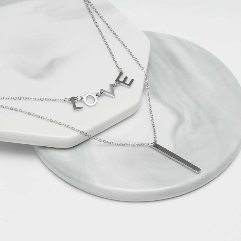 I LOVE Necklace Silver