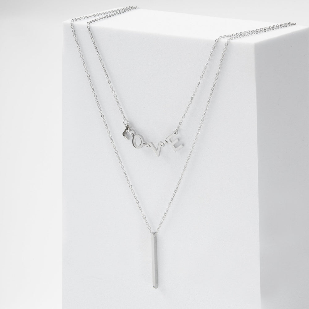 I LOVE Necklace Silver