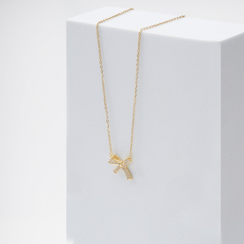 Bow Necklace Gold