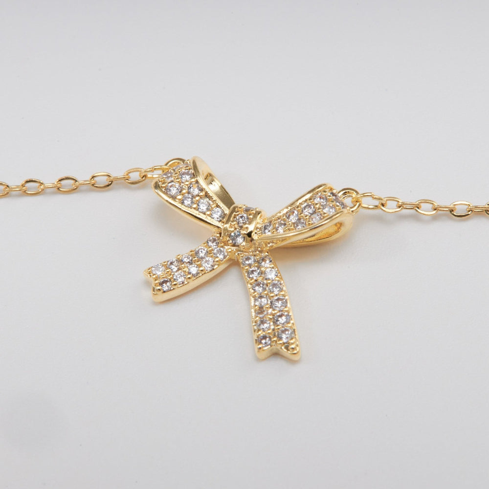 Bow Necklace Gold