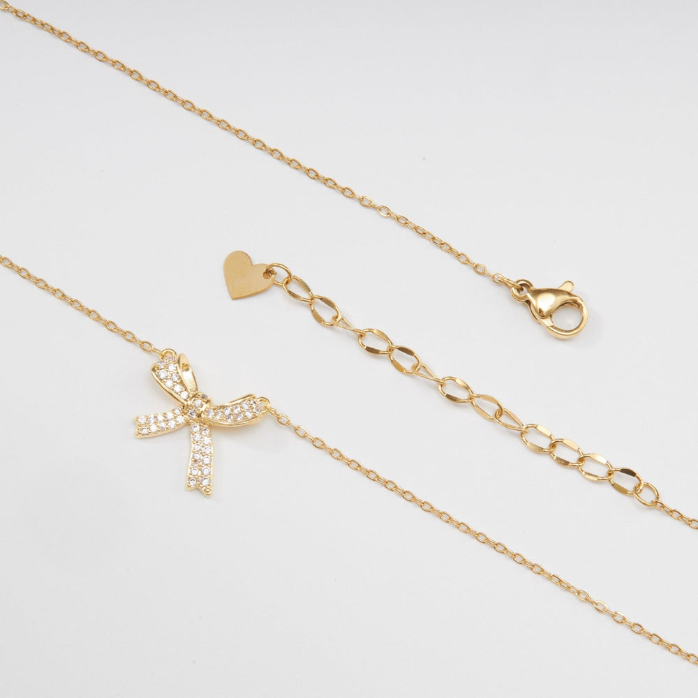 Bow Necklace Gold