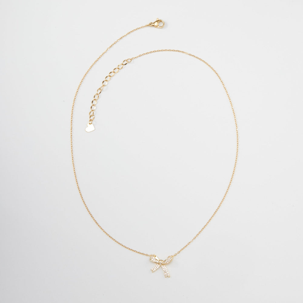 Bow Necklace Gold