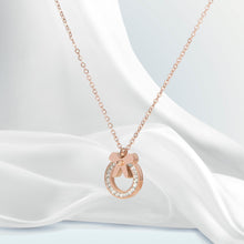Dây chuyền nữ Diamond Bow Necklace Rose Gold CDE6031RG