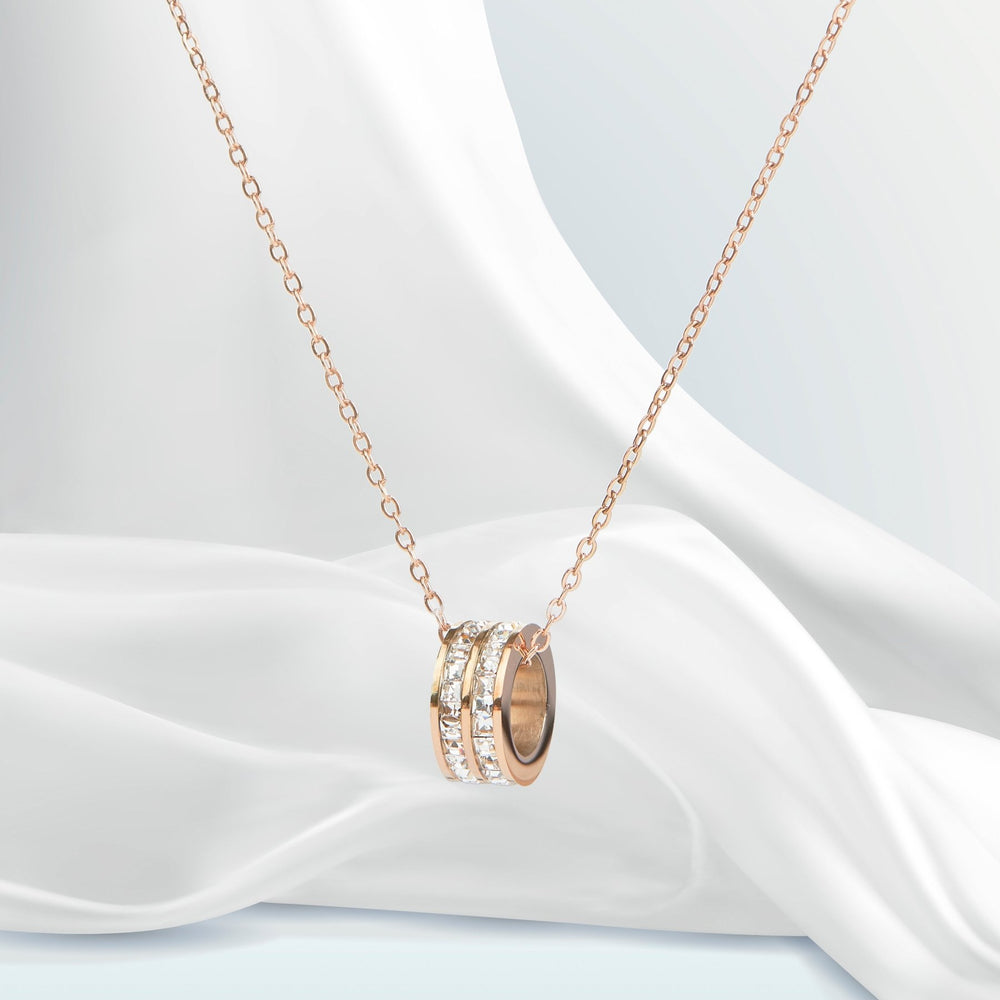 Eternity Dual Necklace Rose Gold