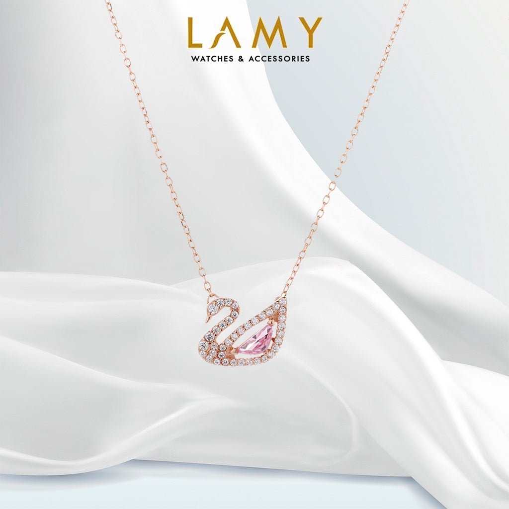 Dây chuyền LAMY Crystal Swan Necklace Rose Gold CDE6042RG