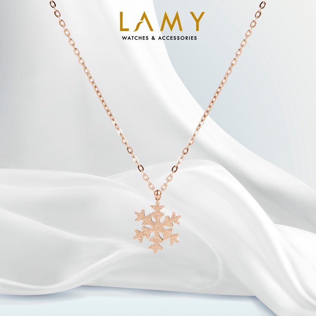Dây chuyền nữ Romantic Snowflake Necklace Rose Gold CDE6033RG