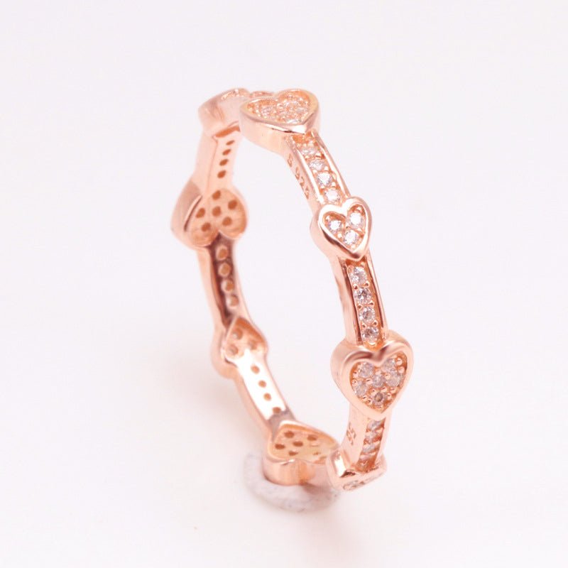 Alluring Hearts Ring Rose Gold