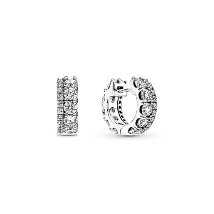 Timeless Cubic Earrings, khuyên tròn bản dày ôm tai
