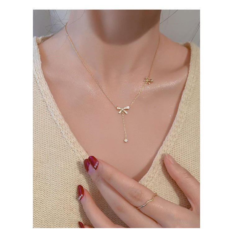 Butterfly Diamond Necklace Rose Gold