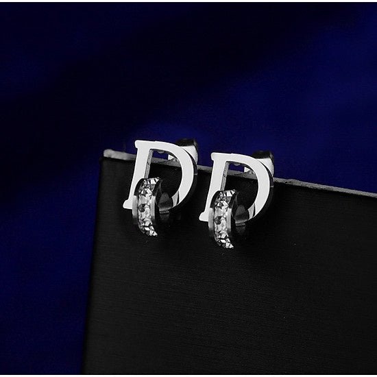 D-shaped Earrings Silver