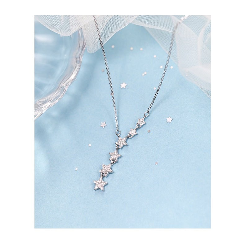 Multi Stars Necklace Silver