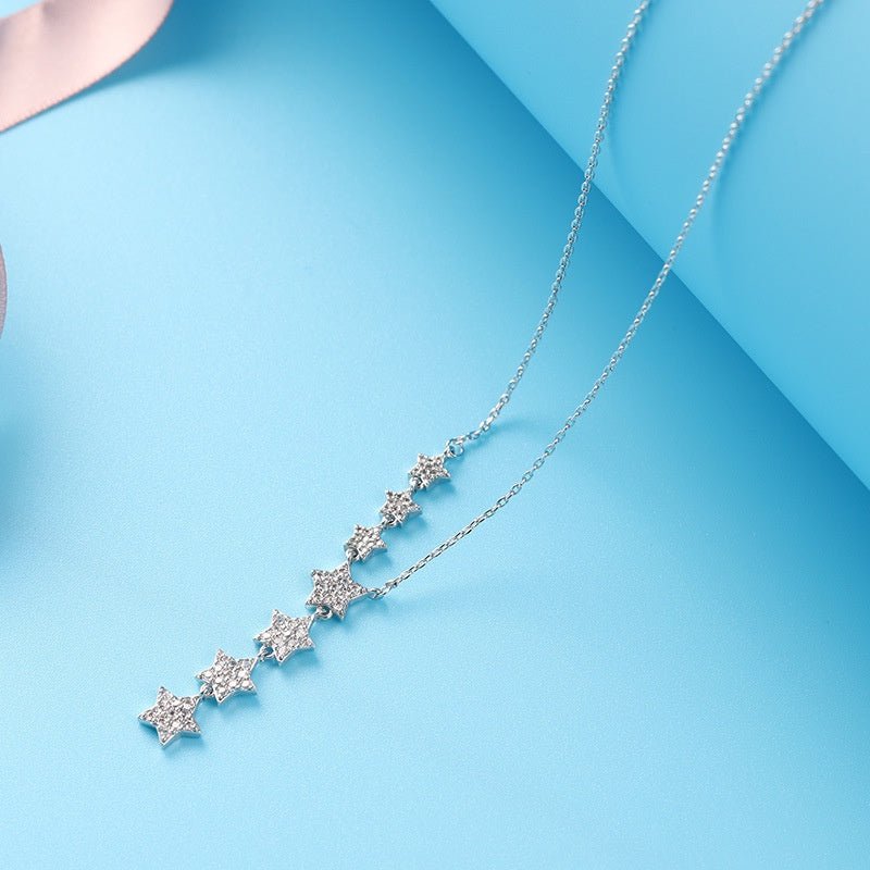 Multi Stars Necklace Silver