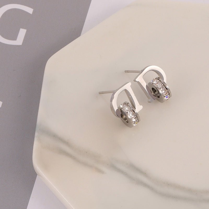D-shaped Earrings Silver