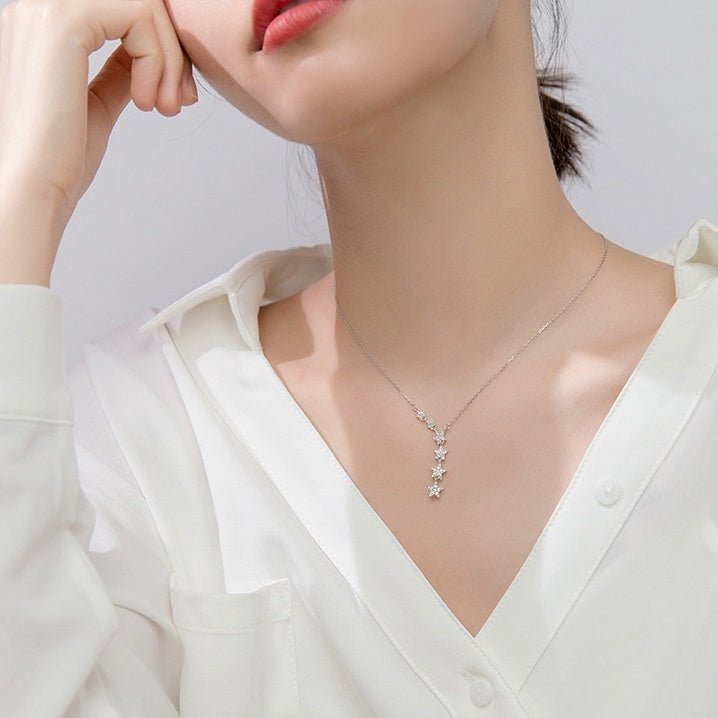 Multi Stars Necklace Silver