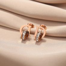 Khuyên tai LAMY D-shaped Earrings Rose Gold CDE3019RG