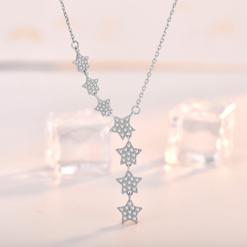 Multi Stars Necklace Silver