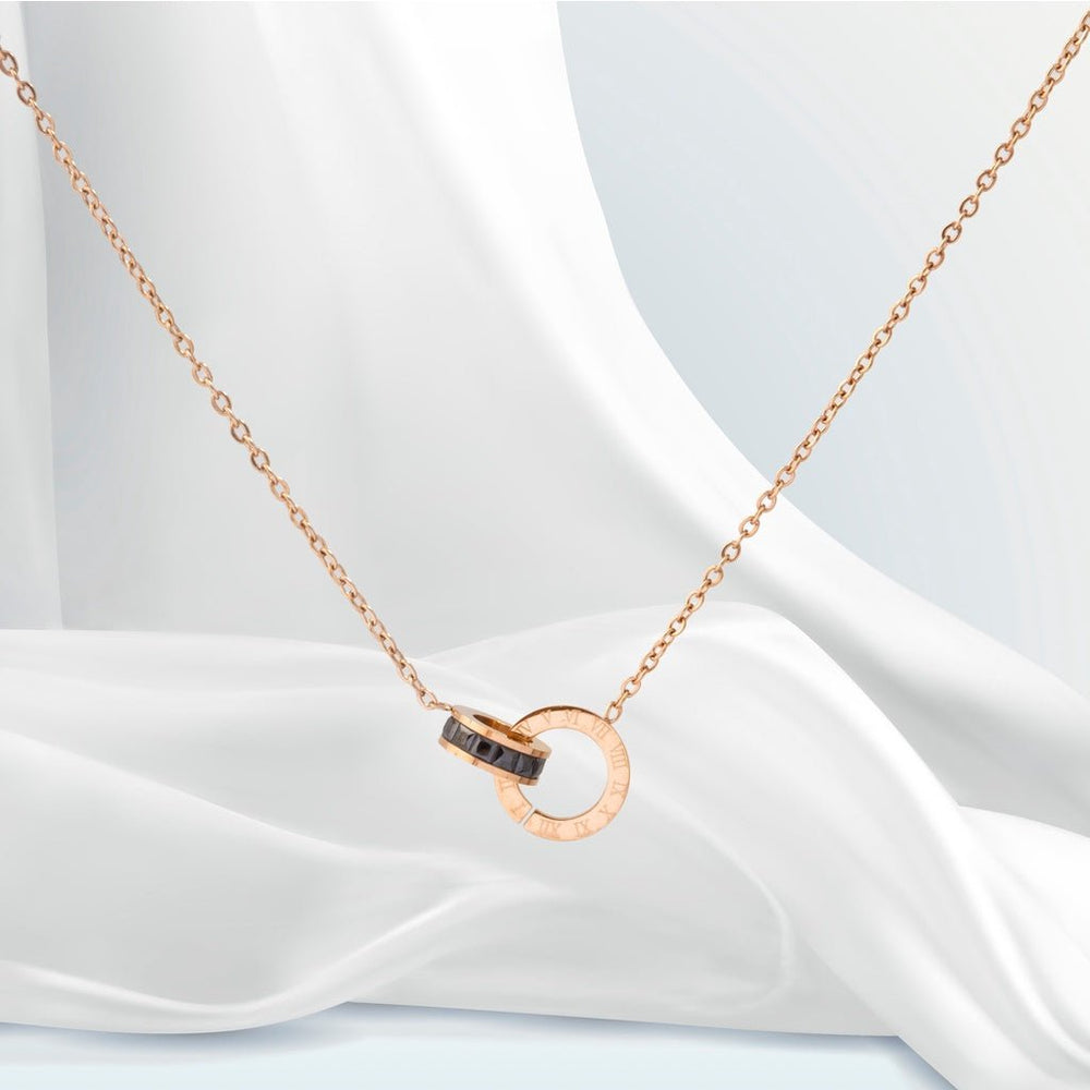 Sweet Love Necklace Rose Gold Black