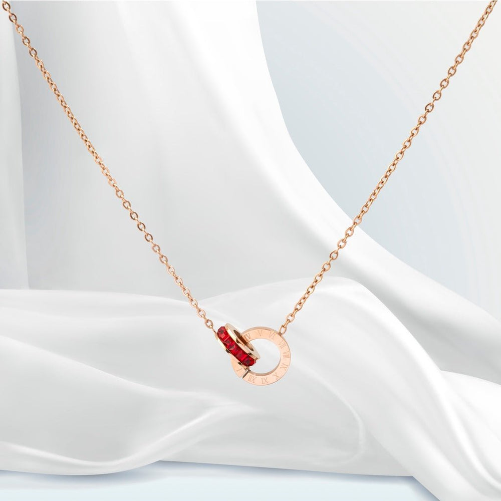 Sweet Love Necklace Rose Gold Red