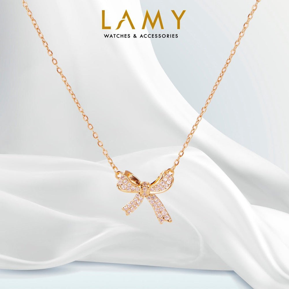 Bow Necklace Rose Gold