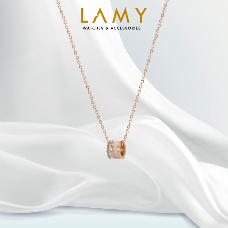 Geometric Opal Necklace Rose Gold