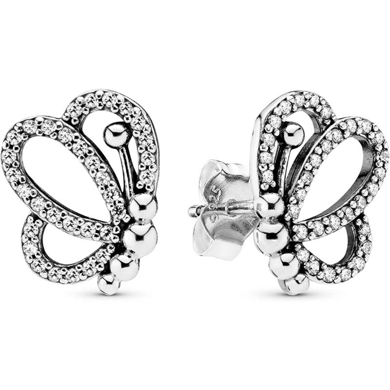 Butterfly Outlines Earrings, mỗi chiếc là con bướm khung rỗng viền đá nhỏ