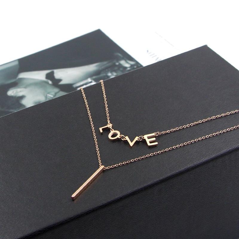 I LOVE Necklace Rose Gold