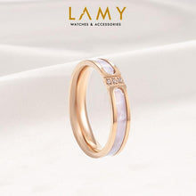 Bộ nhẫn LAMY Stone Inlaid Rose Gold Ring CDE8047RG & CDE8021RG