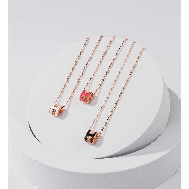 H-shaped Enamel Necklace