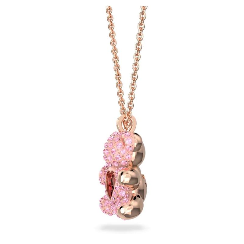 Teddy Bear Necklace Pink