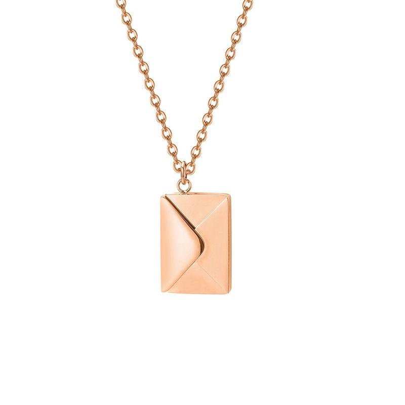Fingers Print Letter Pendant Rose Gold