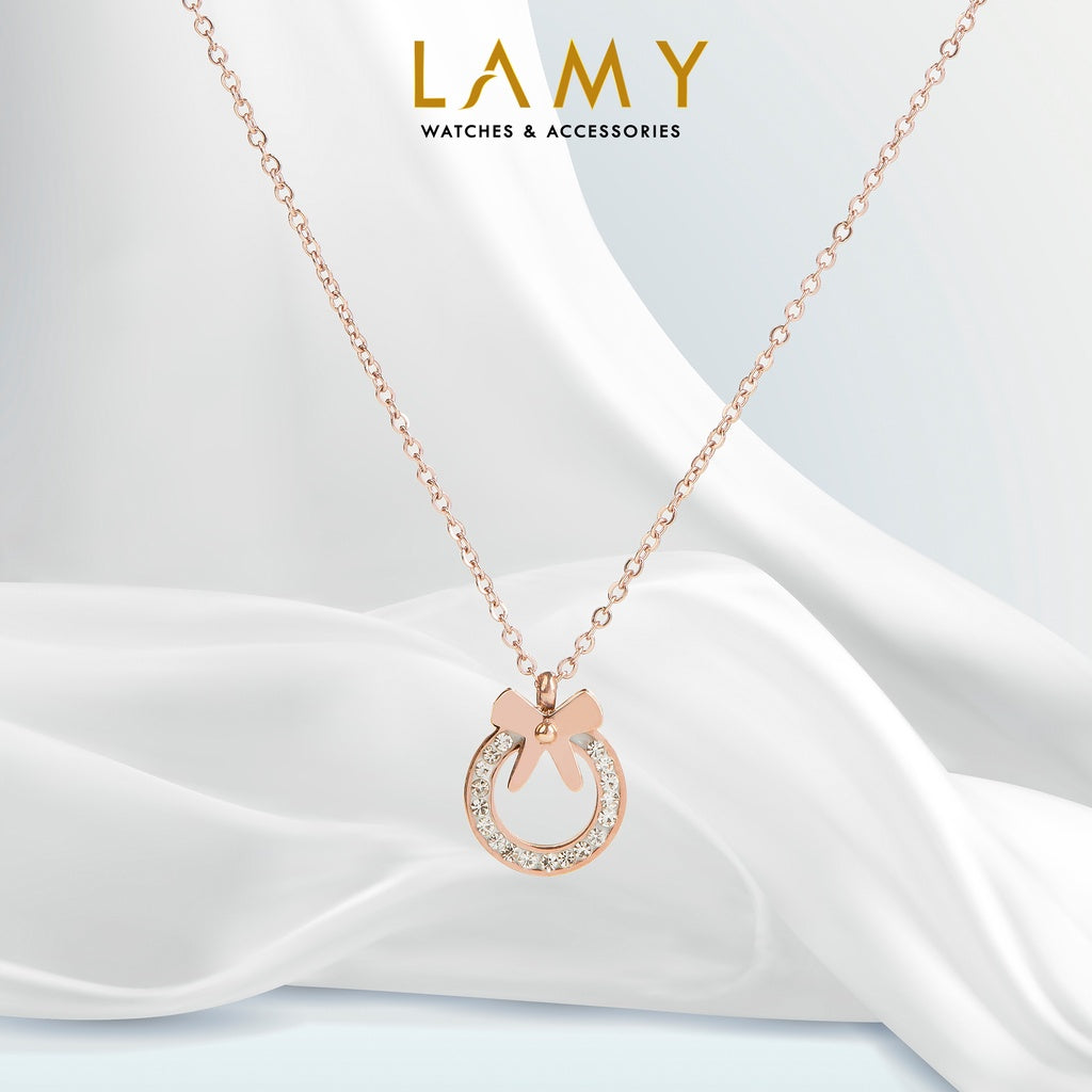 CDE Diamond Bow Necklace Rose Gold CDE6031RG