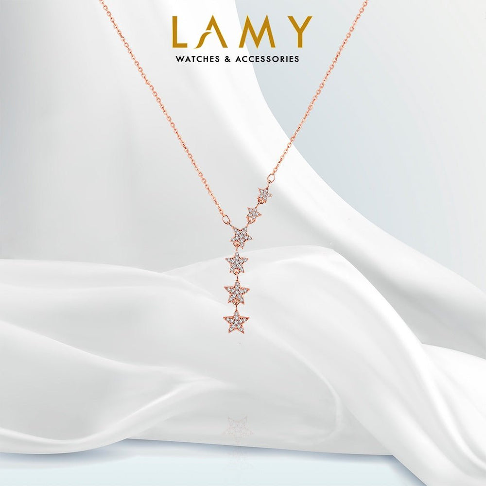 Multi Stars Necklace Rose Gold