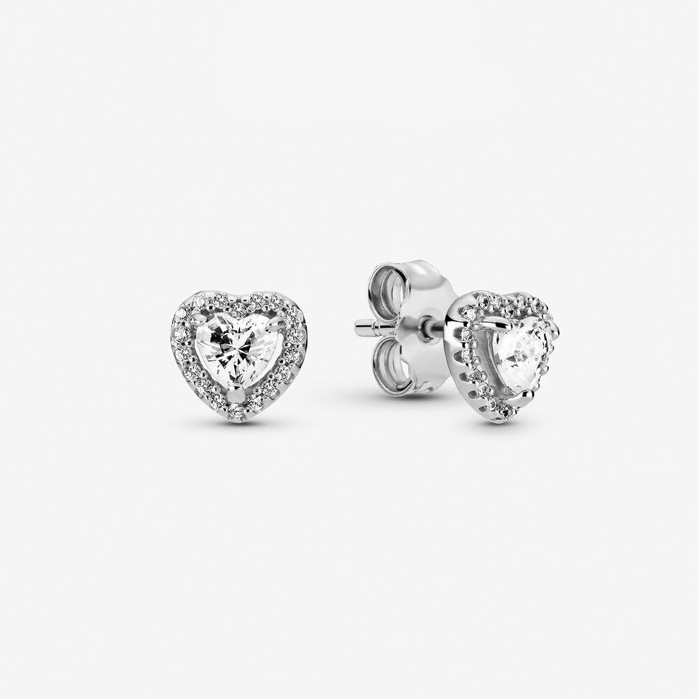 Retro Heart Shaped Earrings Silver