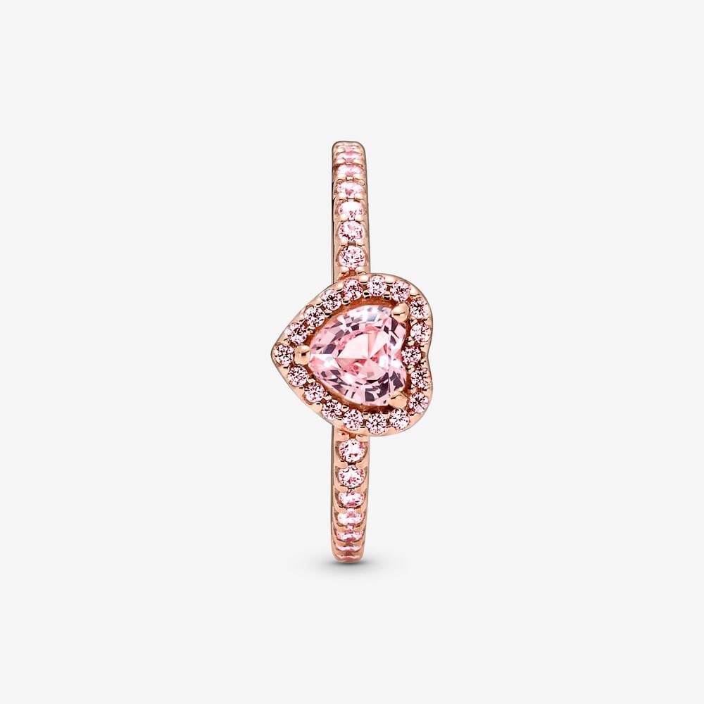 Pink Heart Stone Ring Rose Gold Pink